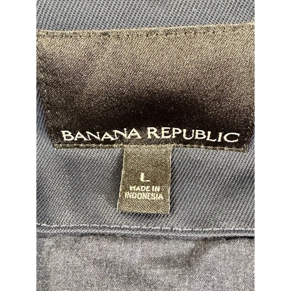 Banana Republic Men's Large Navy Blue Utility Field Jacket Cotton Nylon Lined